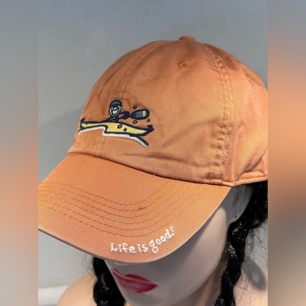 Warm Orange Life Is Good Hat Unisex One Size
